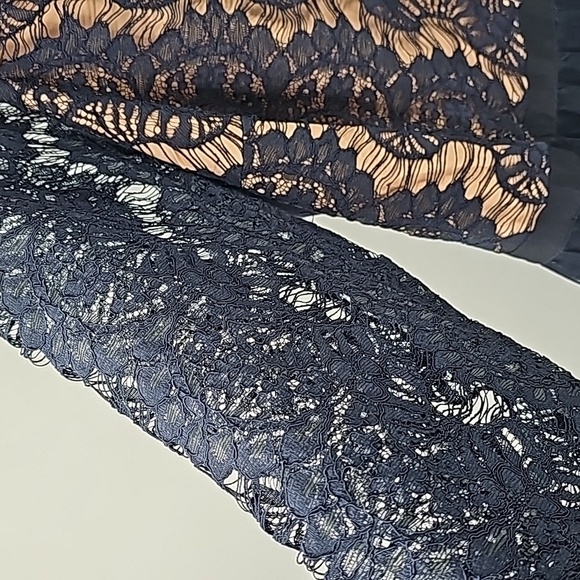 City Chic Navy Blue Elbow Length Sleeve Long Formal Evening Gown Sz:22 - Picture 7 of 16